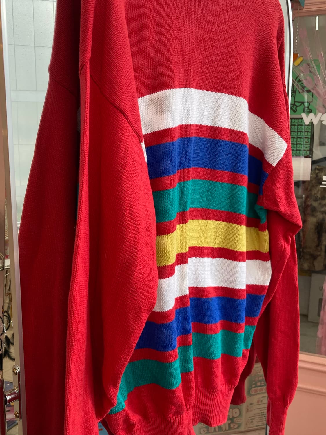 빈티지 레드 스트라이프 니트 상품이미지6