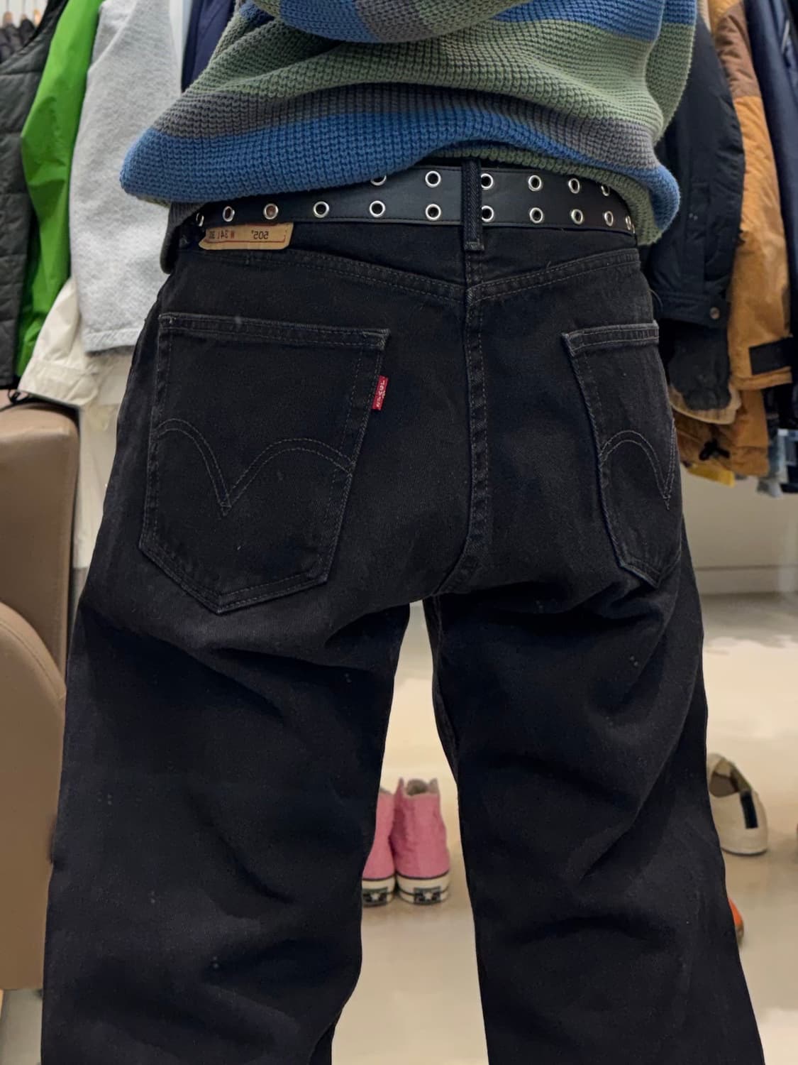 리바이스 505 흑청 팬츠 상품이미지7