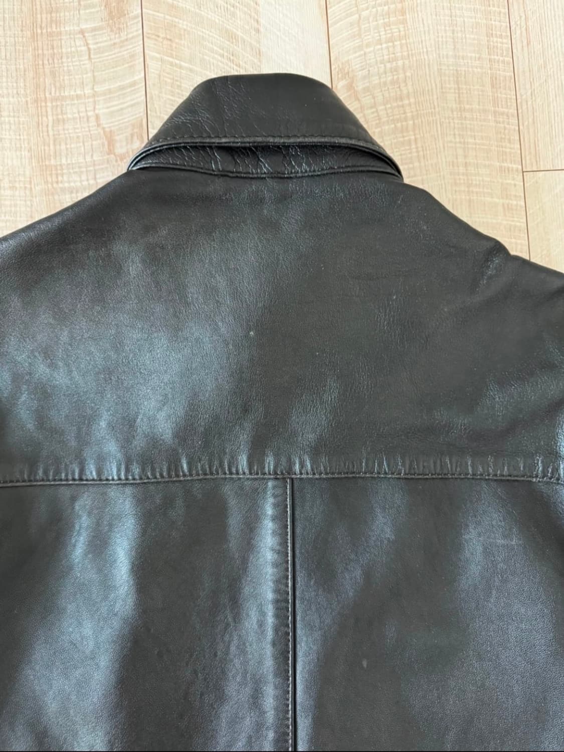 블루 플레임 자수 가죽 빈티지 셔츠 자켓 XL 상품이미지8