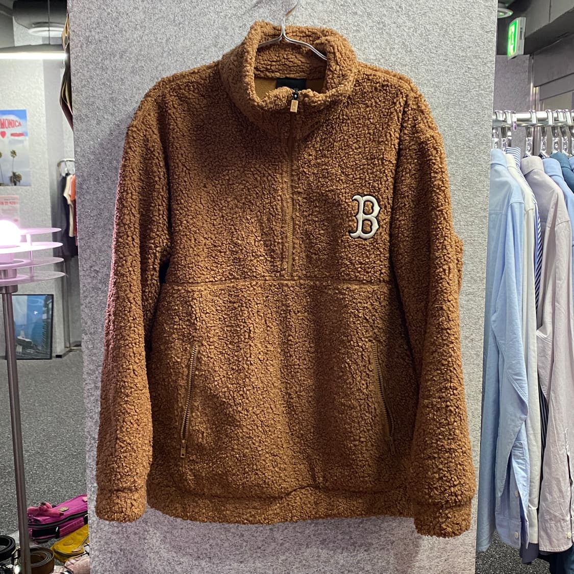 MLB 브라운 플리스 아노락 b3366 상품이미지2