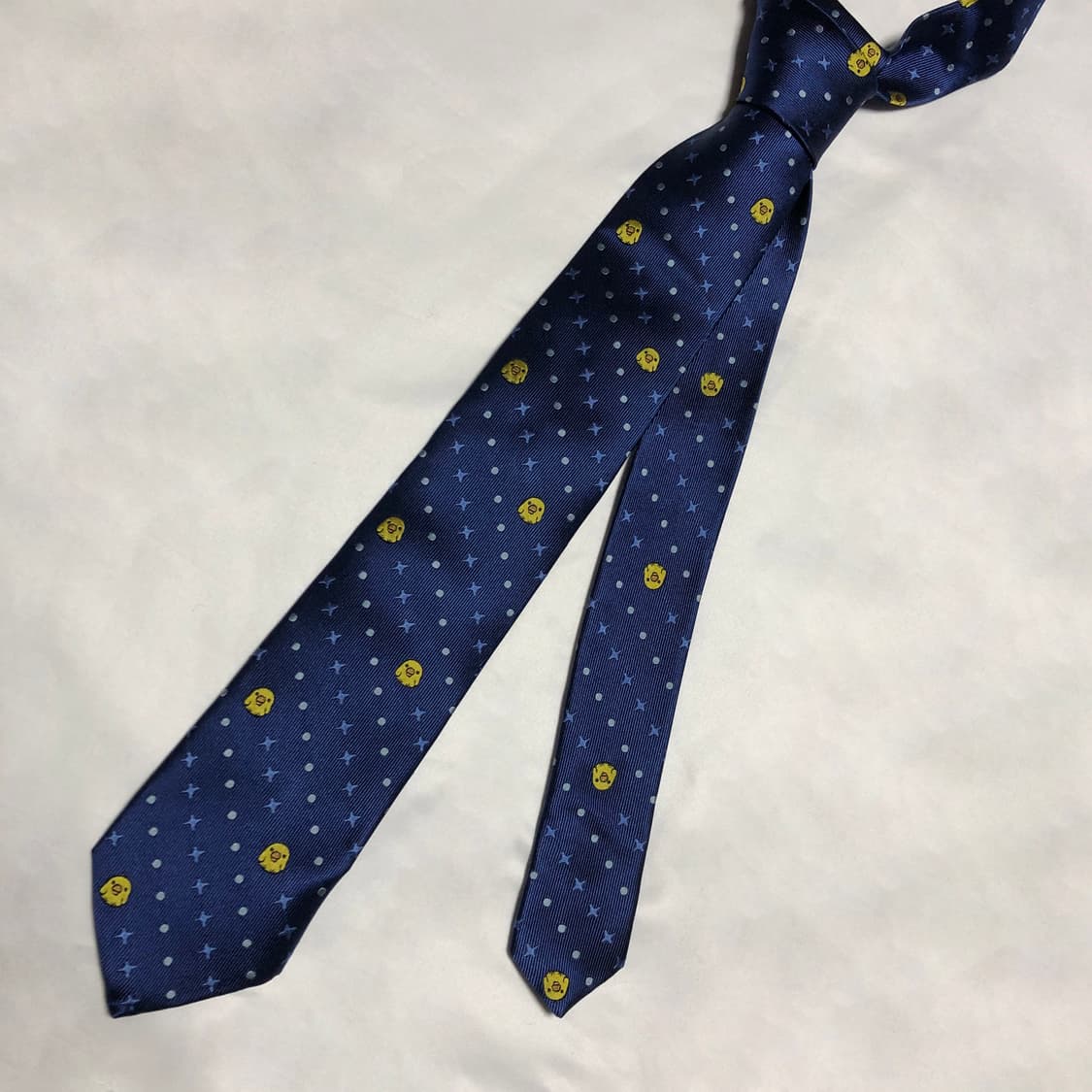 키이로이토리 실크 넥타이 네이비 리락쿠마 상품이미지2