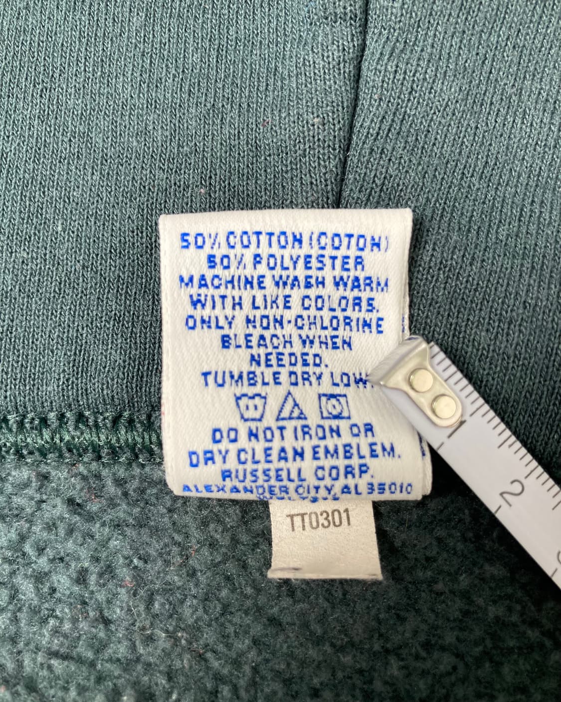 90s Russell Zip Up Hoodie (sage green) 상품이미지4