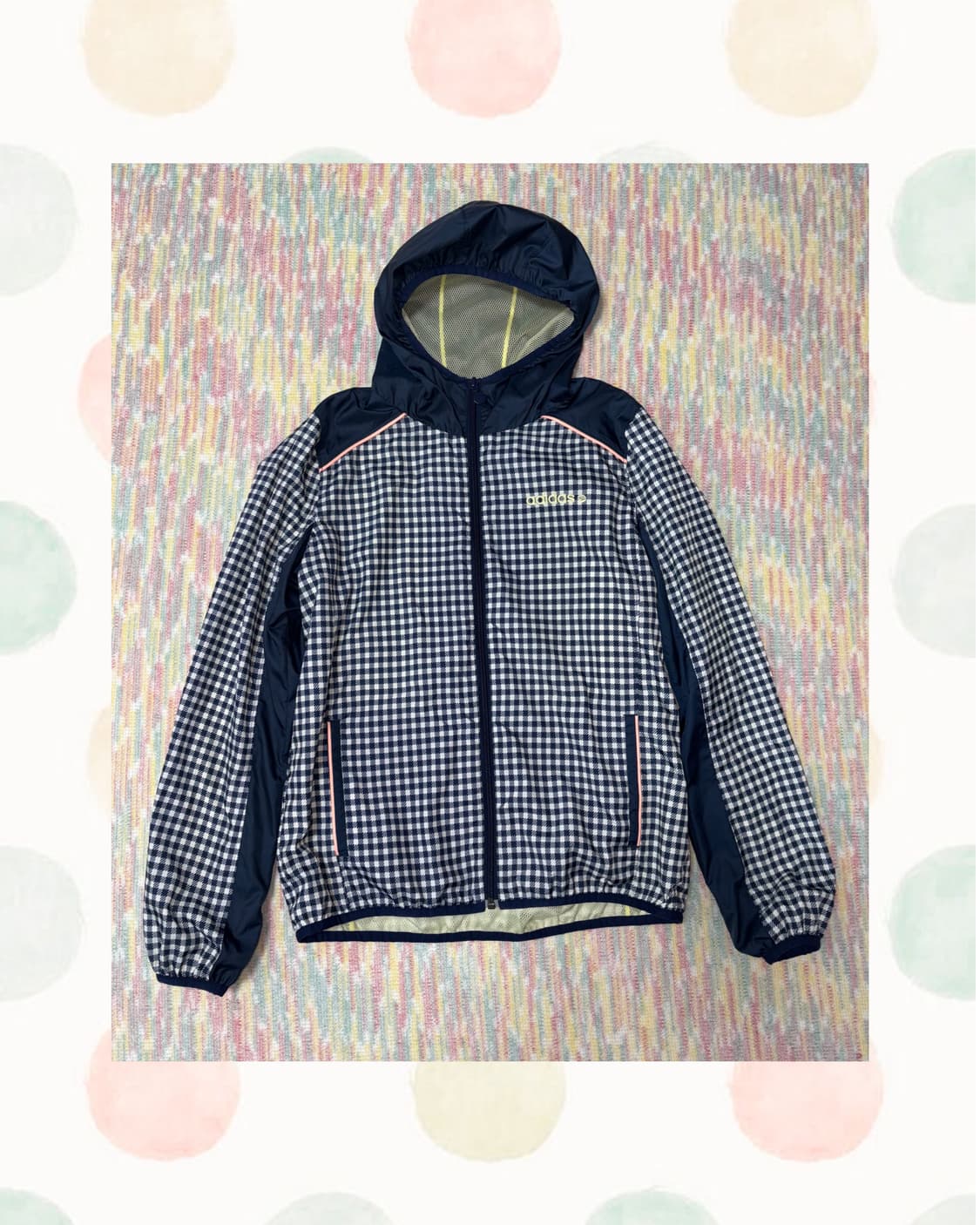 아디다스 네이비 체크 바람막이  상품이미지1