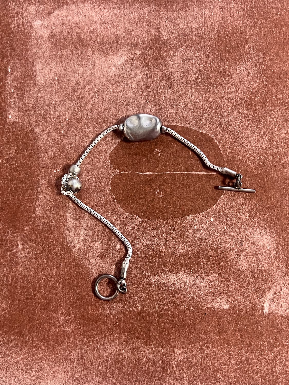 Asymmetric Silver-Tone Ball Chain Bracel 상품이미지1