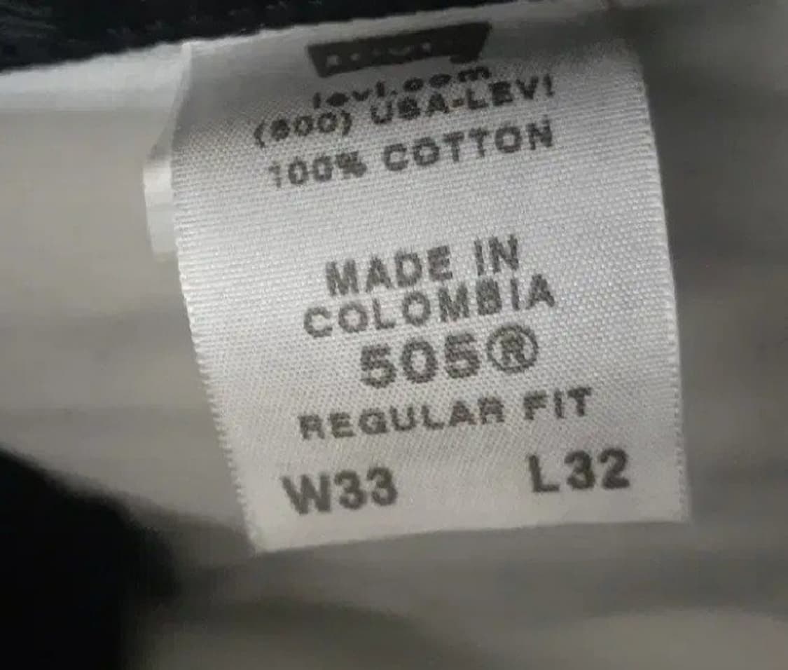 (33-32) 90s 빈티지 리바이스 505 블랙 흑청 데님 팬츠 상품이미지5