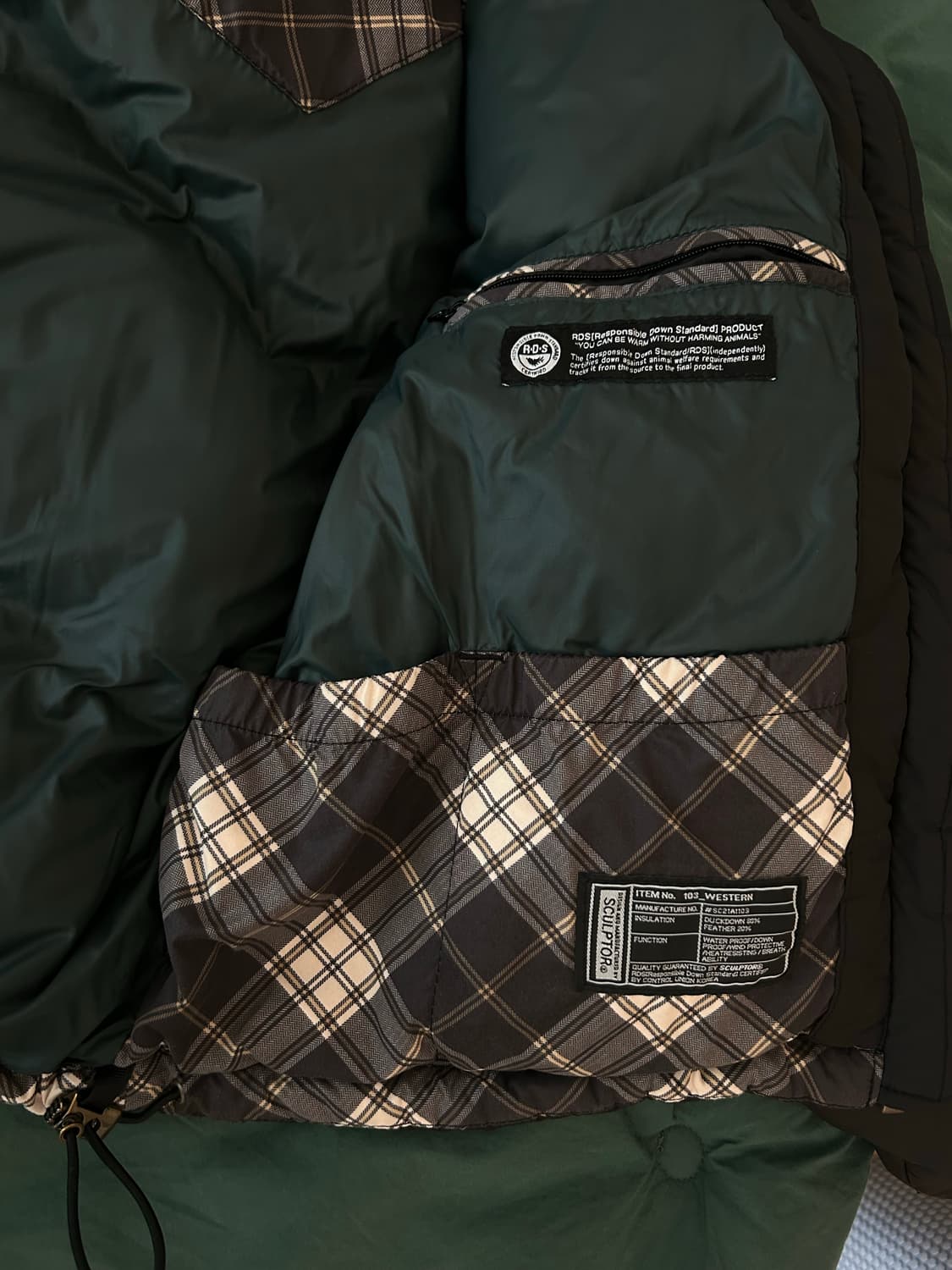 스컬프터 웨스턴 크롭 푸퍼 다운 패딩 블랙 M 상품이미지3