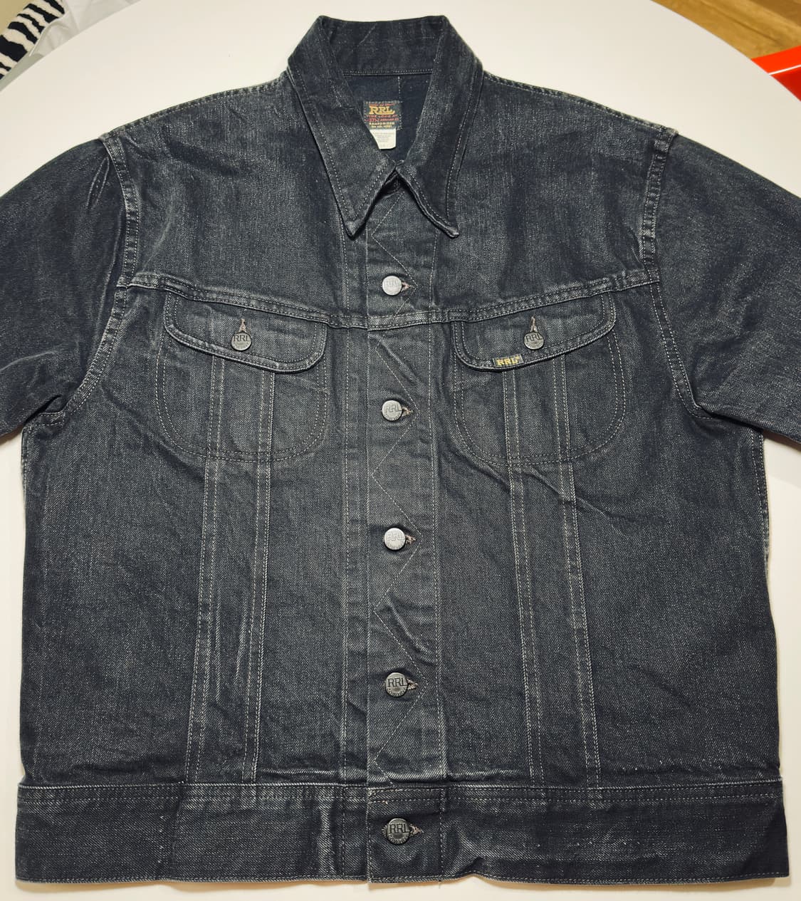 (구형) RRL LOT 271 데님 트러커 재킷 블랙 L 신품 멕시코 상품이미지4