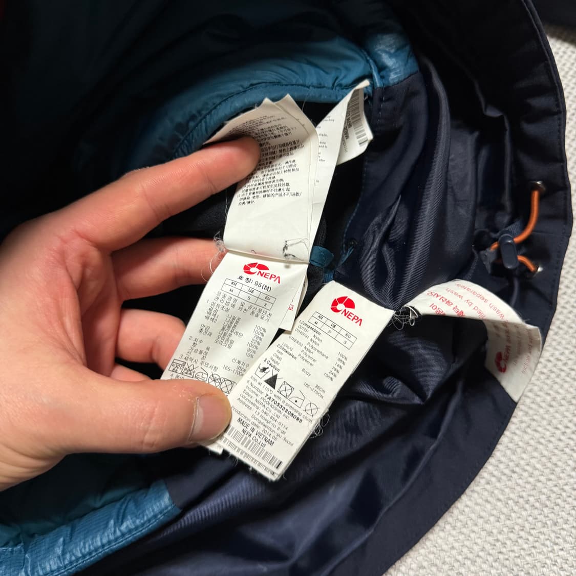 네파 다운 라이너 바람막이 자켓 (경량패딩 내피) 상품이미지5