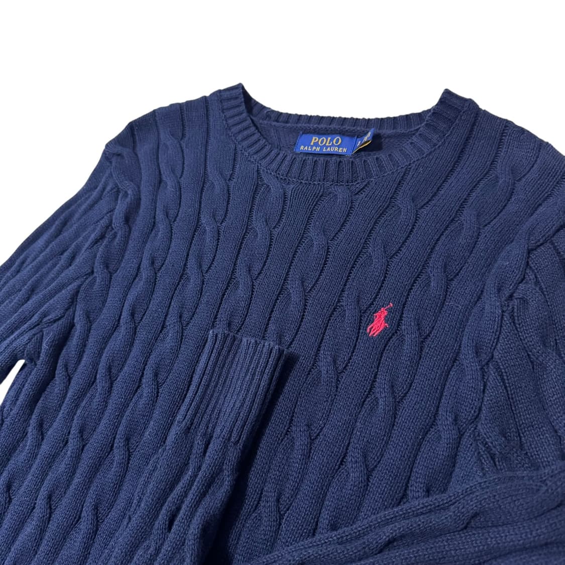 신형 폴로 랄프로렌 네이비 꽈배기 니트 상품이미지2