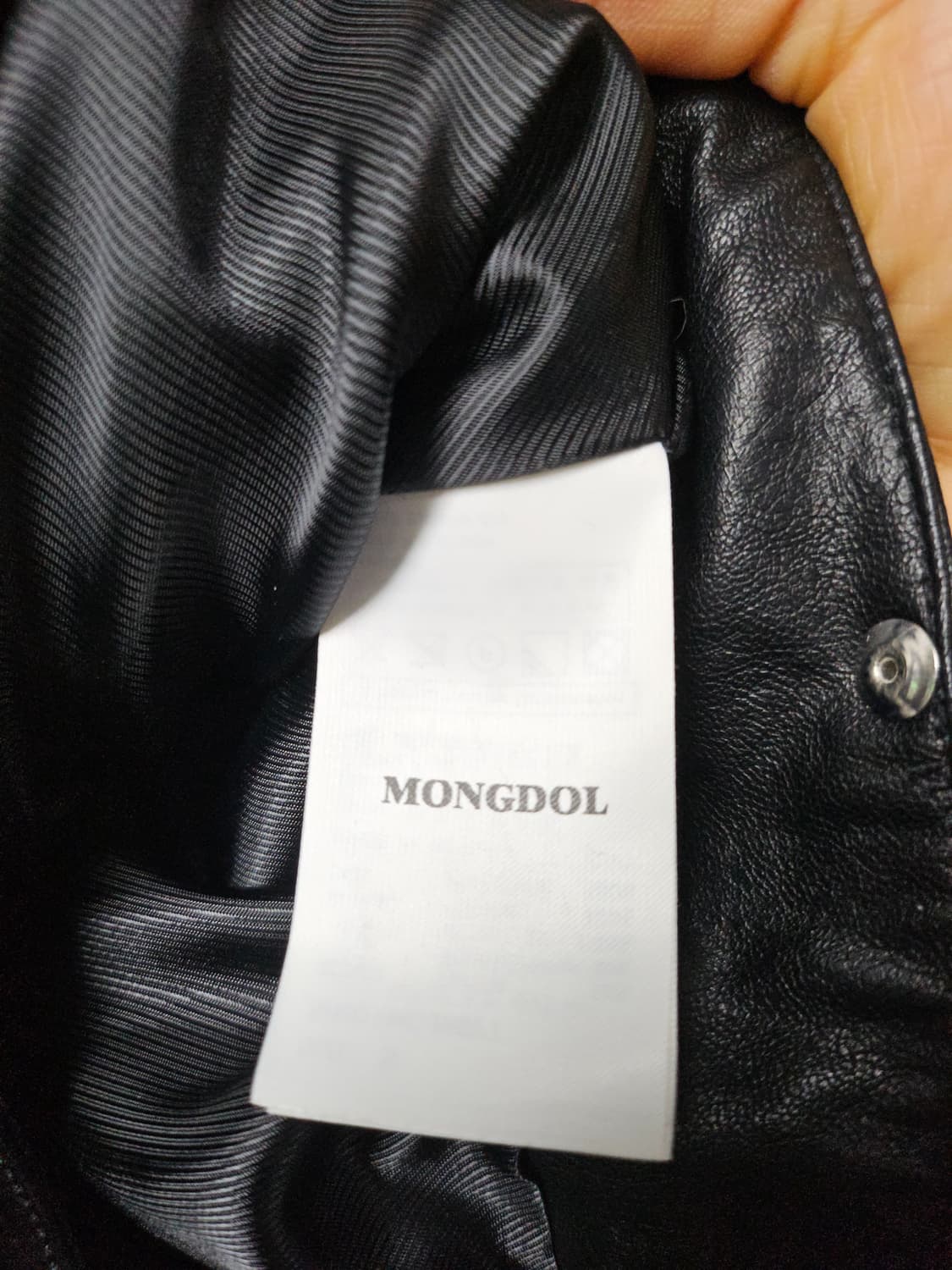 몽돌 데님 믹스 페이크 레더 자켓 블랙 S 상품이미지5