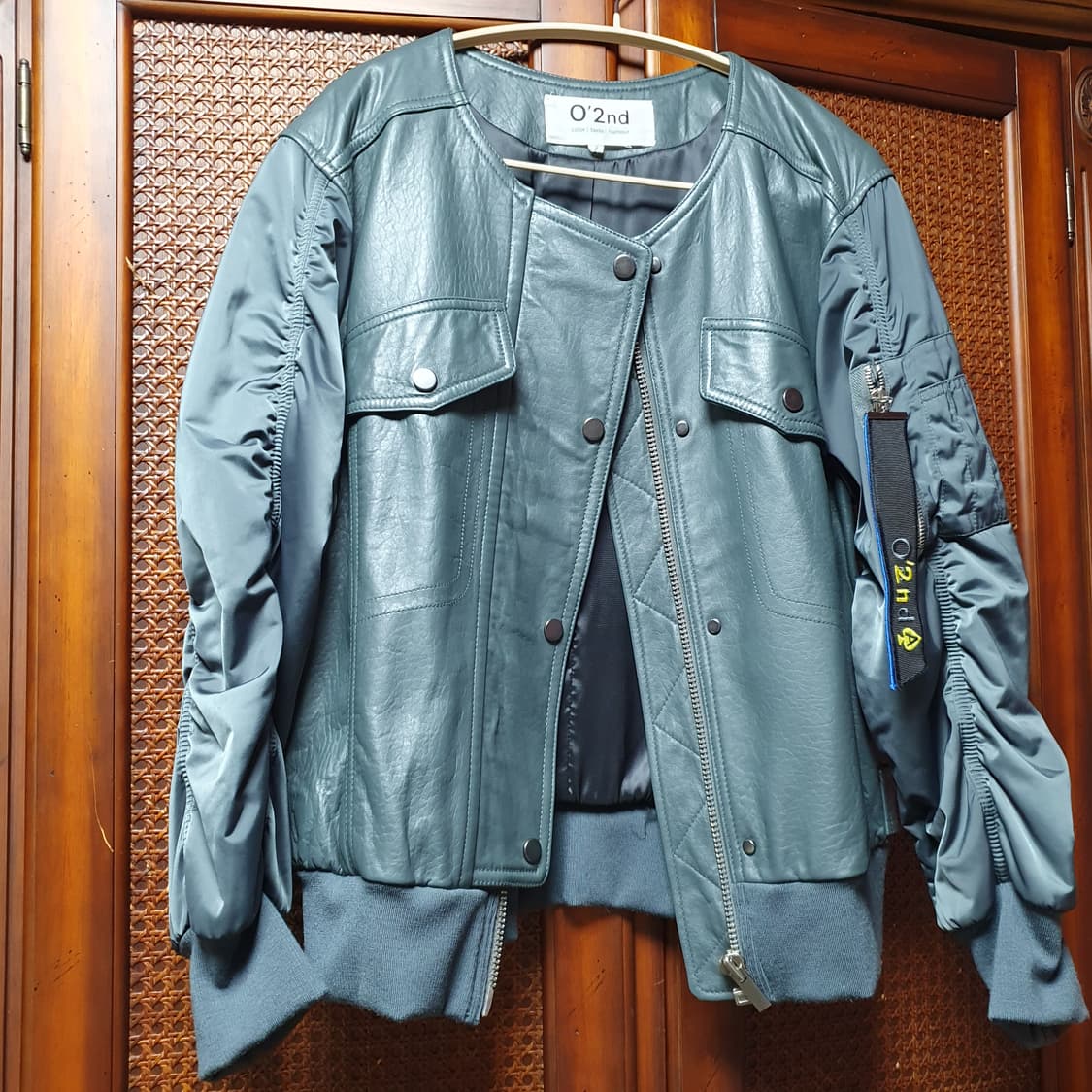 (66) 오즈세컨 램스킨 양가죽 노카라 블루종 항공점퍼 MA1 상품이미지2