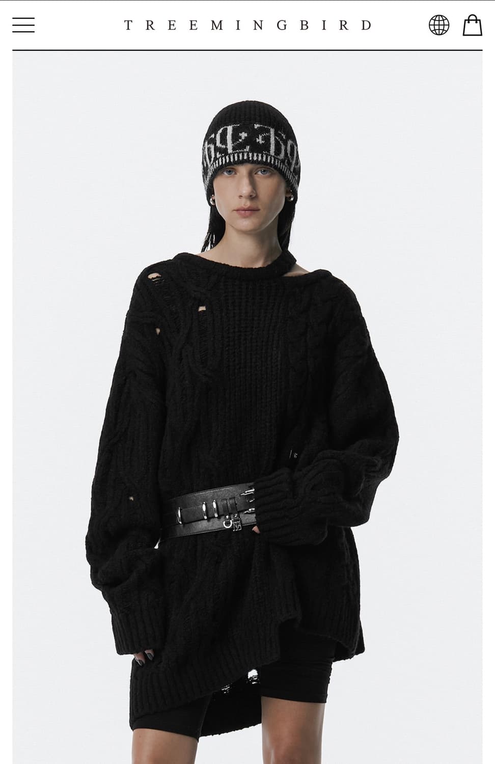 트리밍버드 Mixed Cable Knit Pullover [Black] 상품이미지7