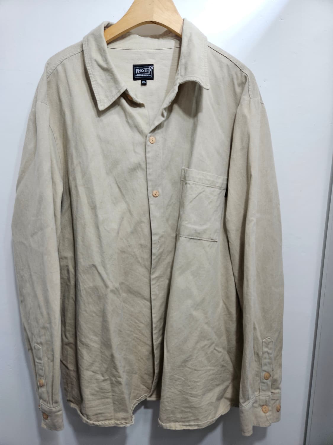 PERSTEP 베이지 색상 긴팔 셔츠 XXL 상품이미지5