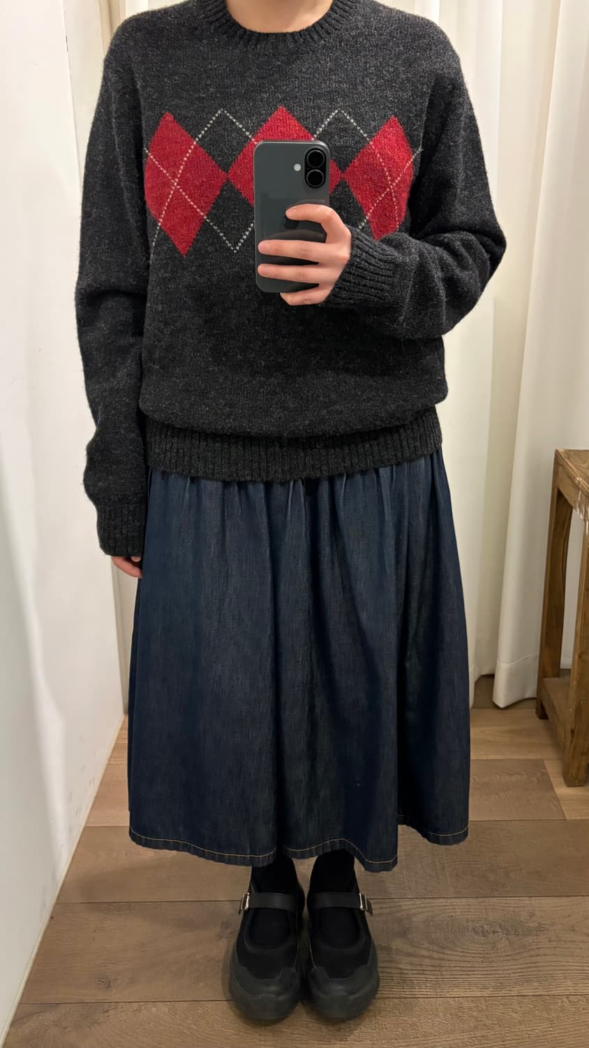 Shirring Line Detail Denim Skirt 상품이미지8