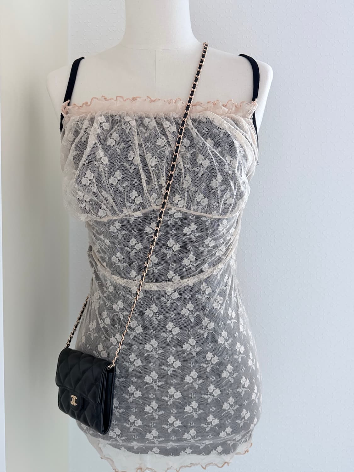 시스루 꽃무늬 나시 원피스 상품이미지1