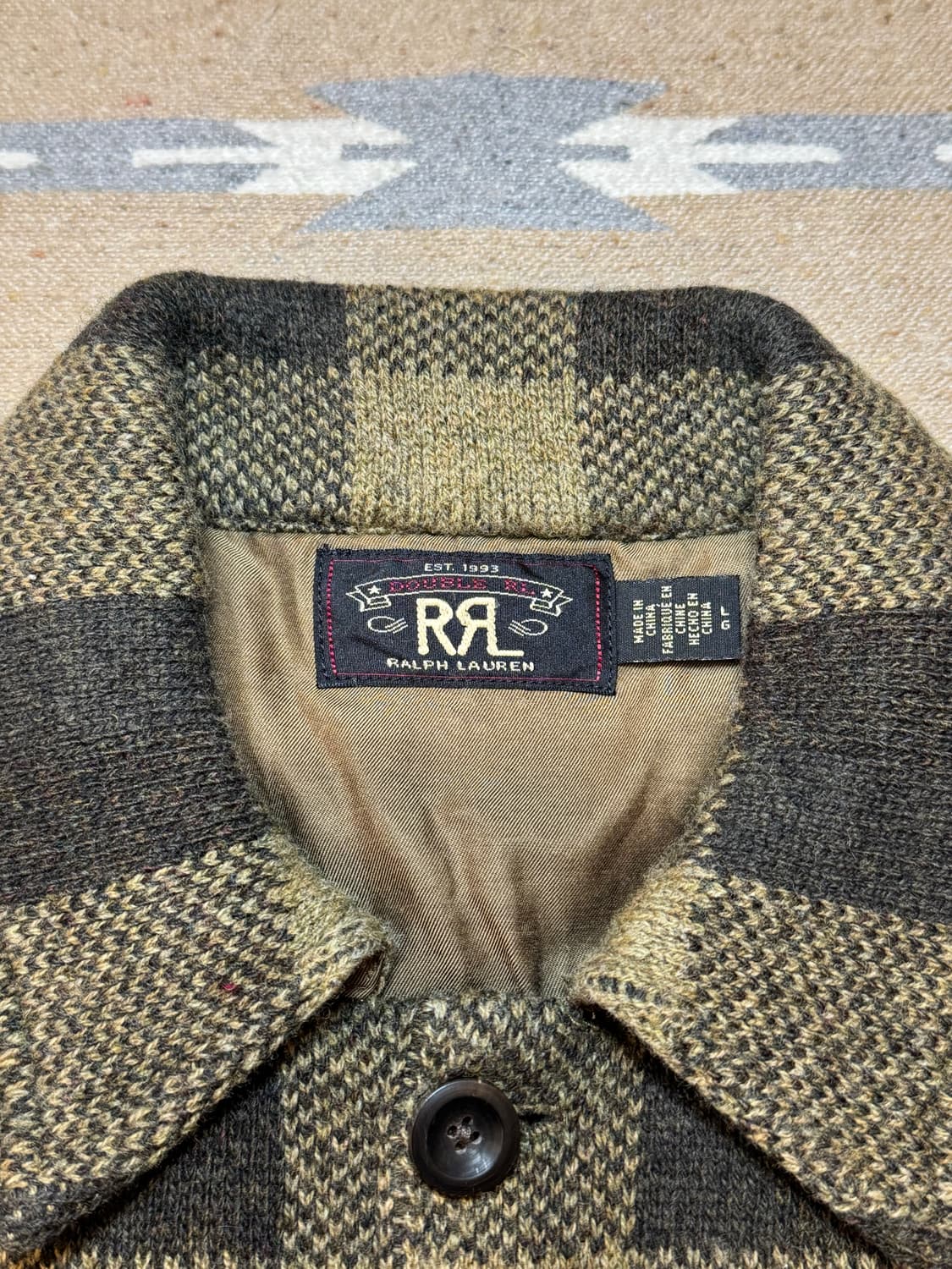 [L] RRL 더블알엘 버팔로 체크 울 자켓 브라운 상품이미지4