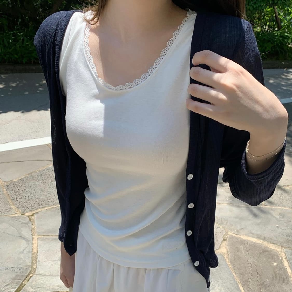 제니오 로 썸머 가디건 네이비 상품이미지2