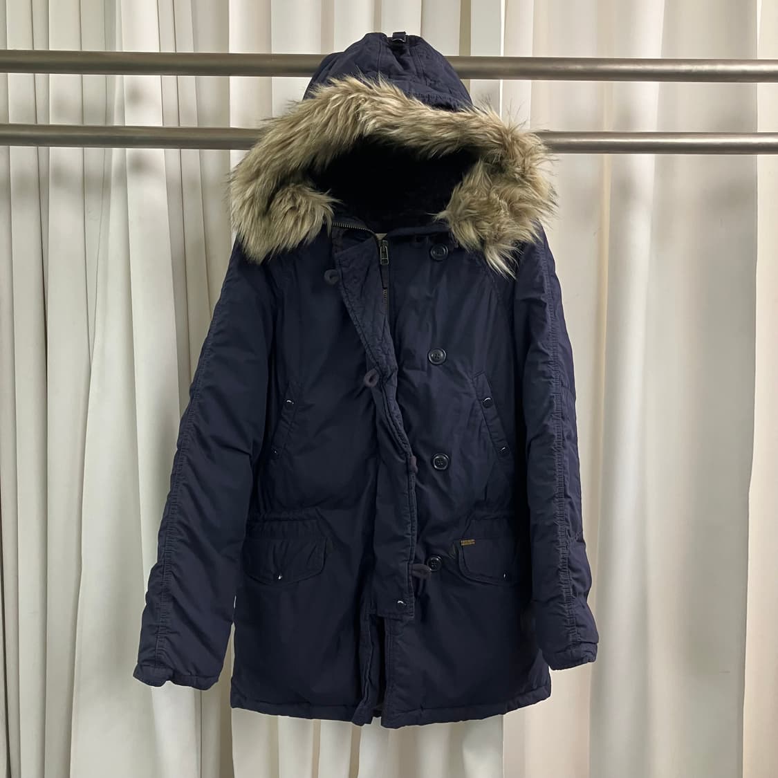 데님 앤 서플라이 폴로 랄프로렌 N3B 네이비 밀리터리 후드 야상 M 상품이미지1