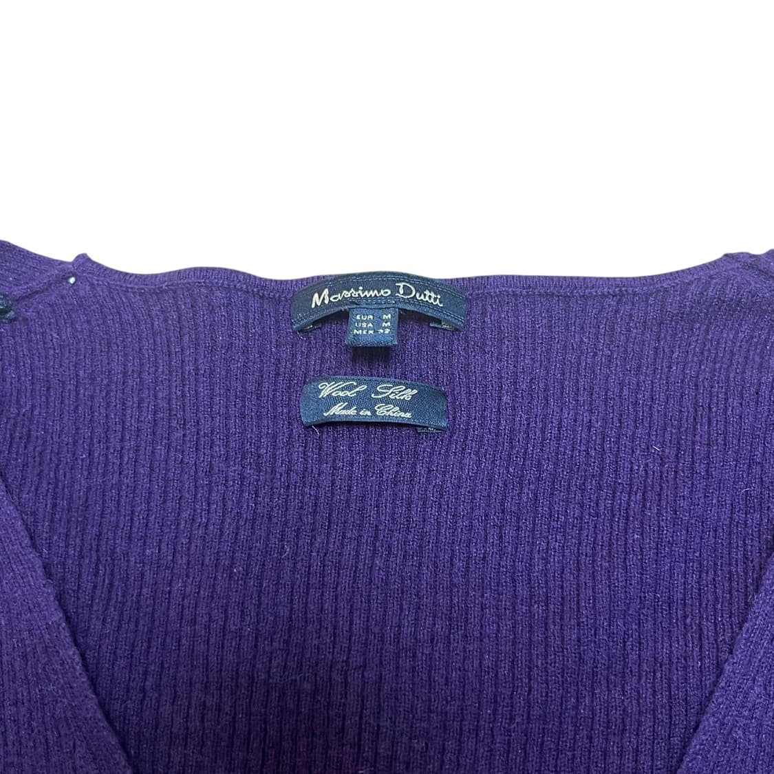 Massimo Dutti 브이넥 울 니트 M 퍼플 상품이미지4
