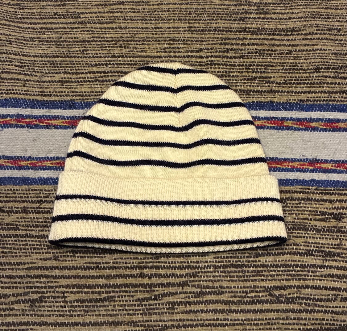 (F)세인트제임스 울 스트라이프 비니 와치캡 크림 블랙 상품이미지4