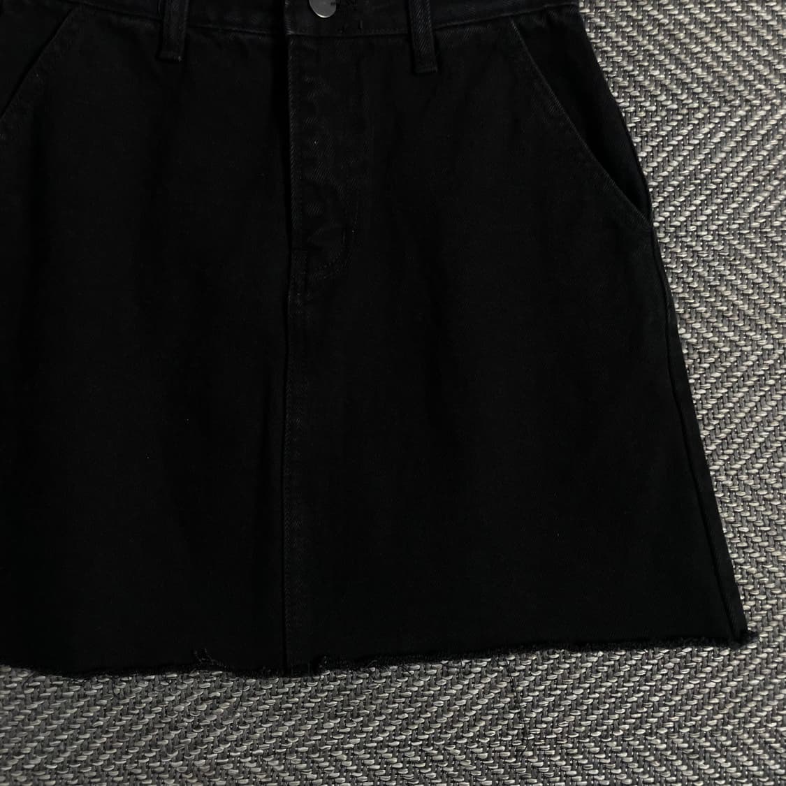 빈티지 블랙 데님 커팅 미니 스커트o 3085 상품이미지2