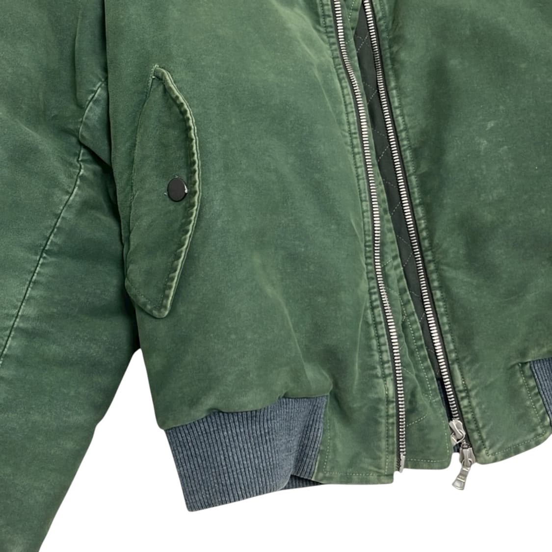 [M] 드리스반노튼 14AW 백지퍼 봄버 그린 상품이미지3