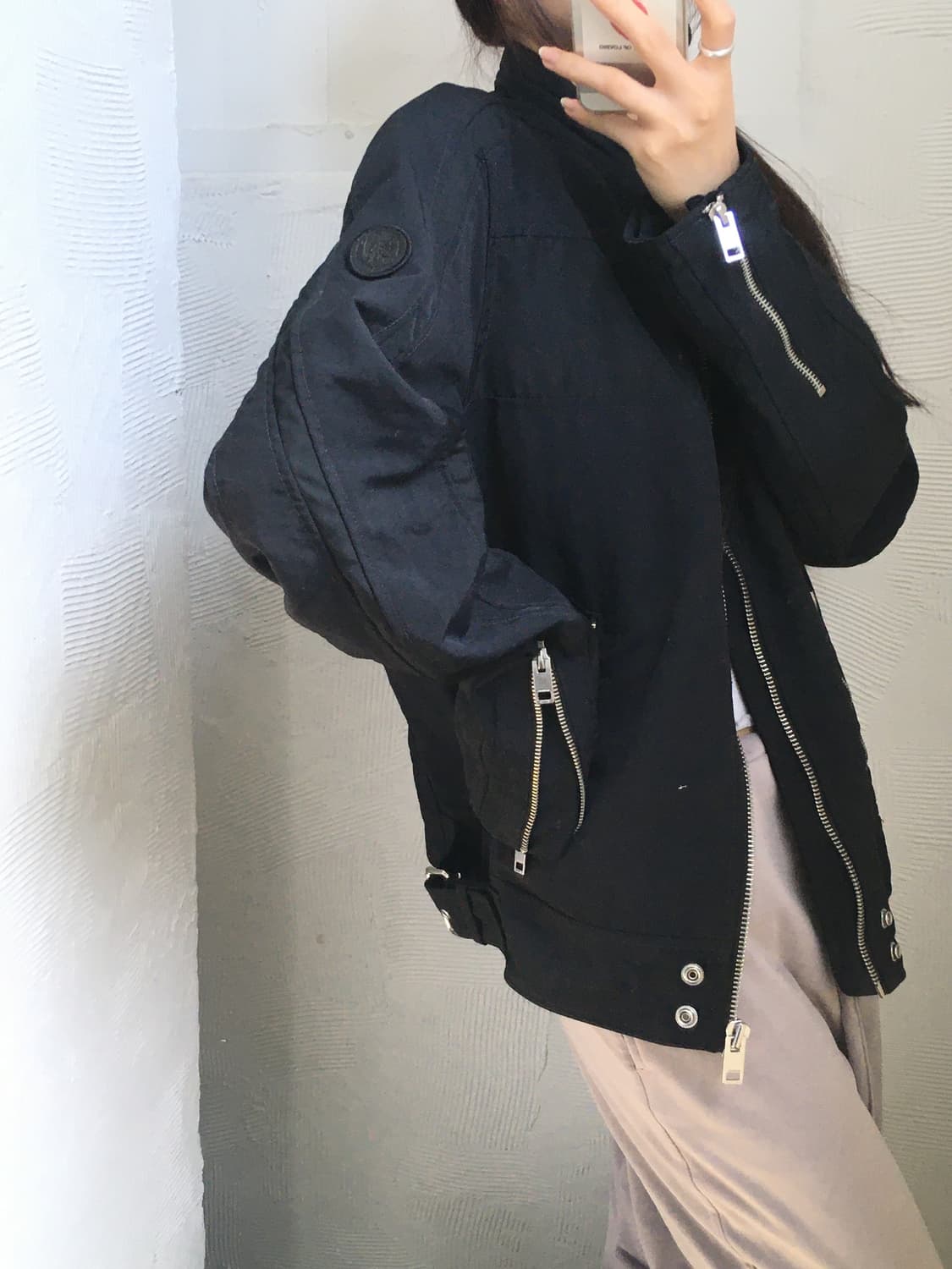 Diesel 디젤 블랙 메탈 슬레이어 바이커 자켓  상품이미지1