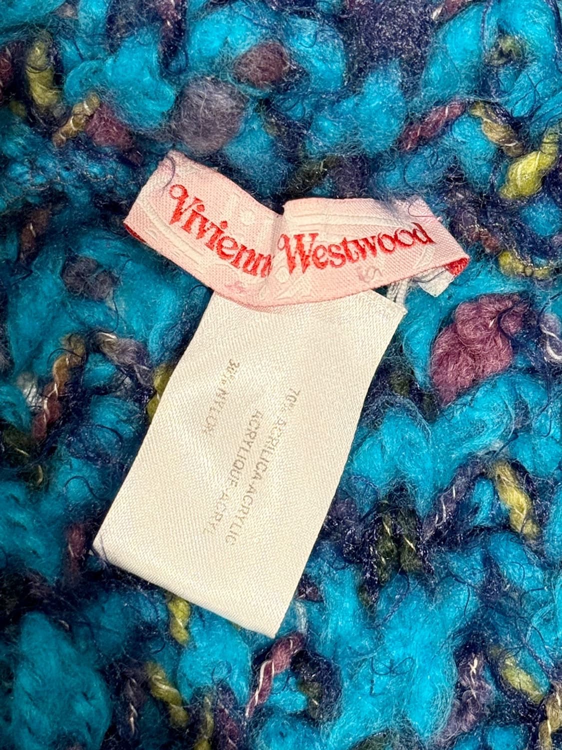 비비안웨스트우드 블루 퍼플 그라데이션 넥워머 머플러 상품이미지5