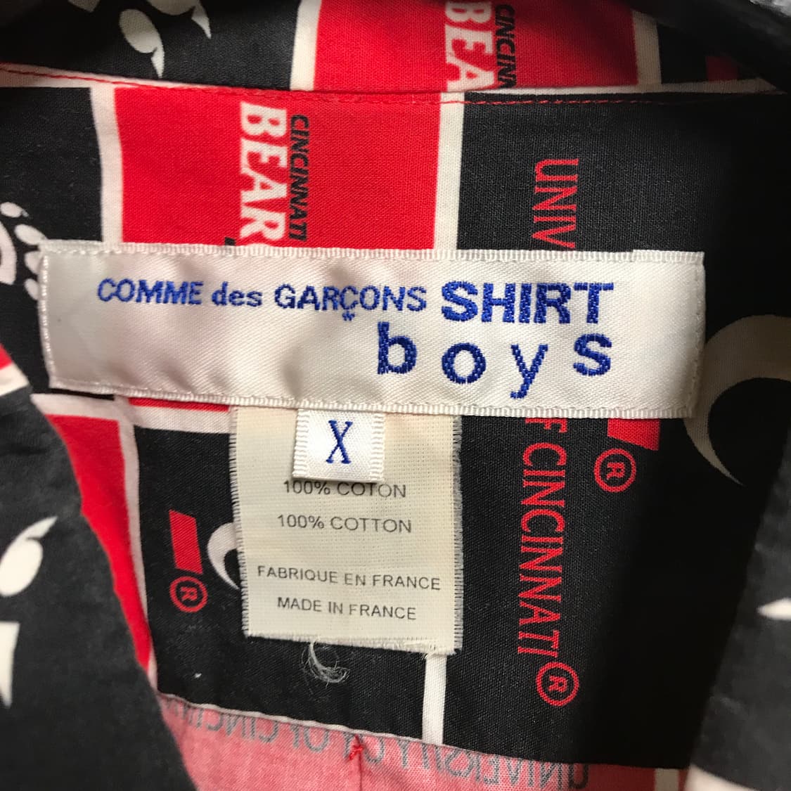 꼼데가르송 셔츠 보이 패턴 셔츠 X 상품이미지5