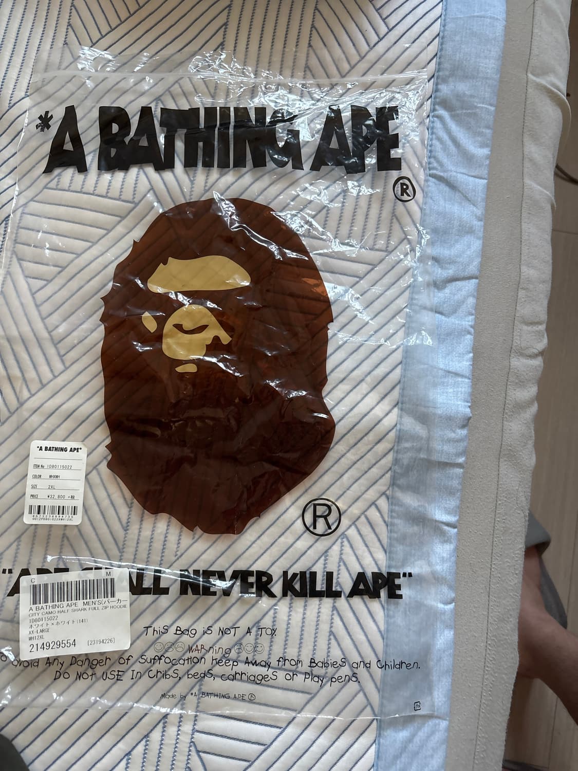 [2xl]베이프 화이트 카모 풀집업 후드티 상품이미지7