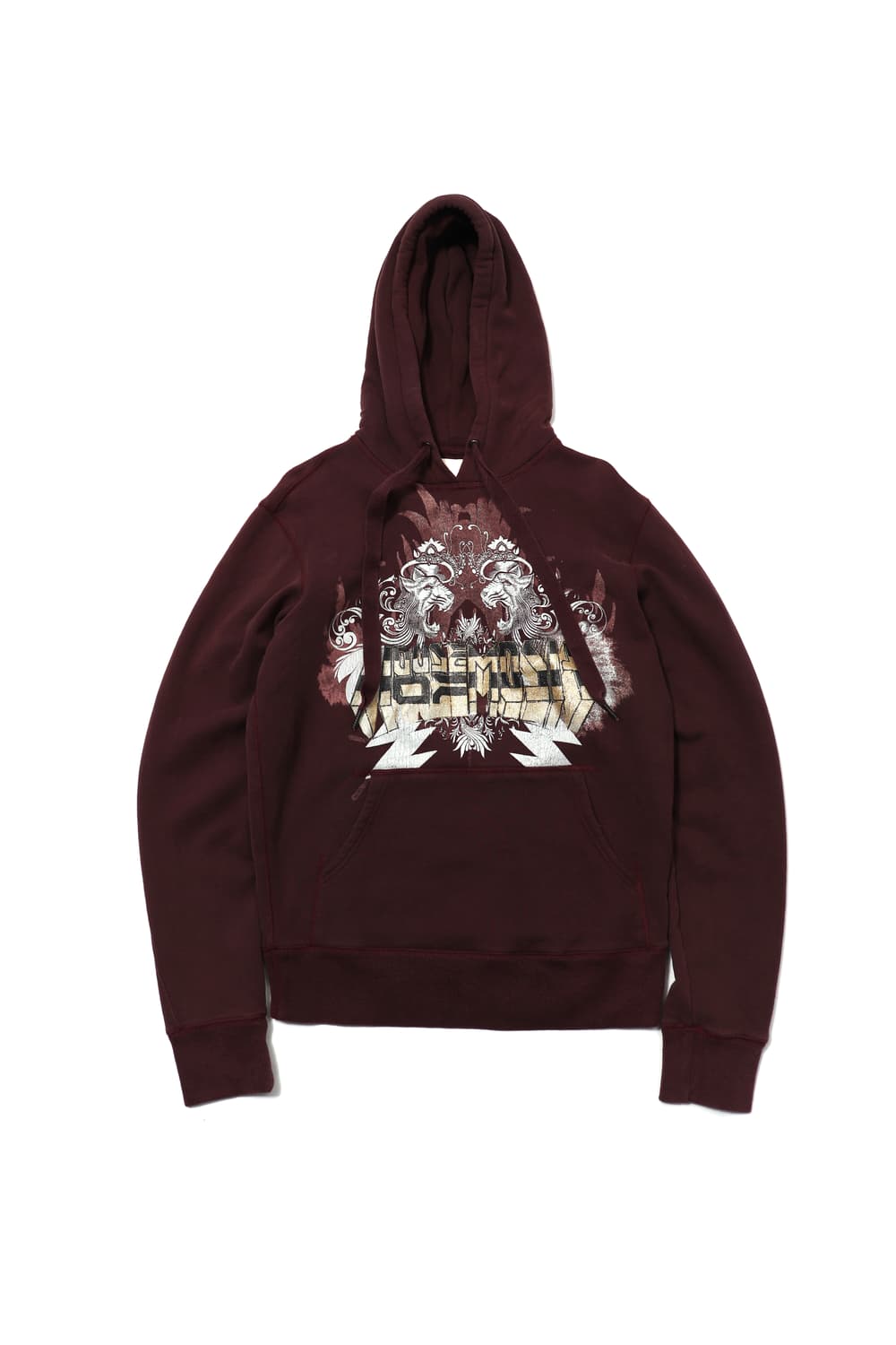 DIESEL 버건디 프린팅 기모 후드티셔츠 women L 상품이미지1