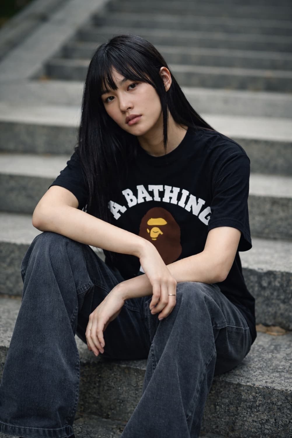 베이프컬리지 반팔티 블랙 XL (새상품/정품) 상품이미지5