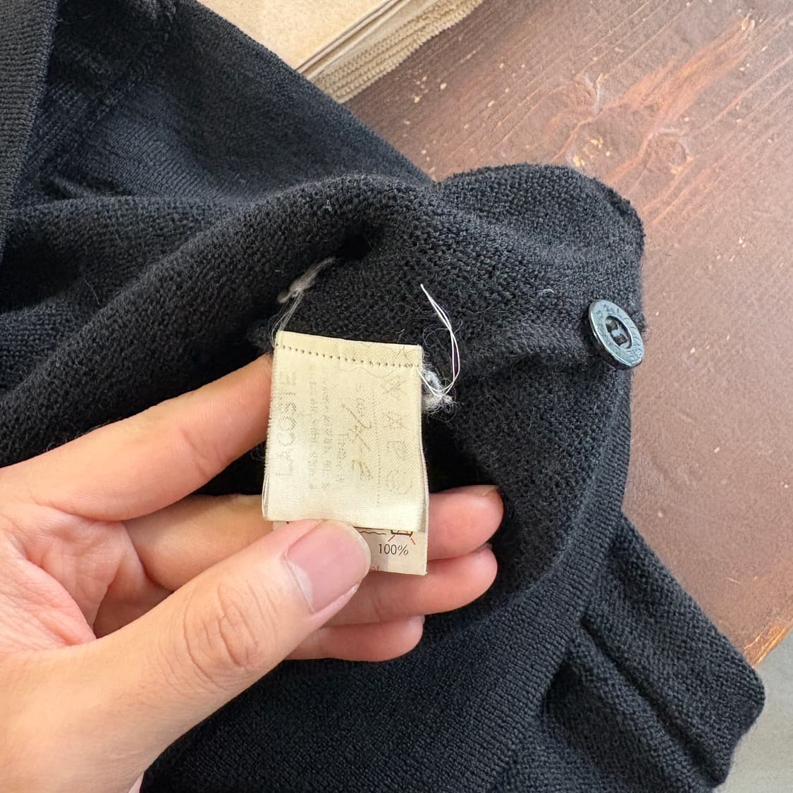 라코스테 정품 블랙 울 가디건 자켓 상품이미지8