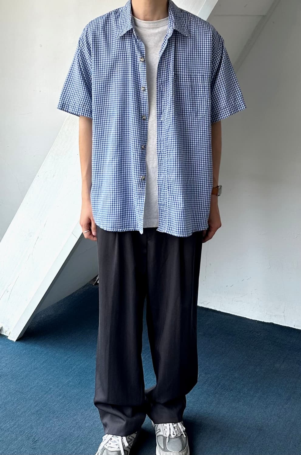 Light fabric gingham check H/S shirt 상품이미지10
