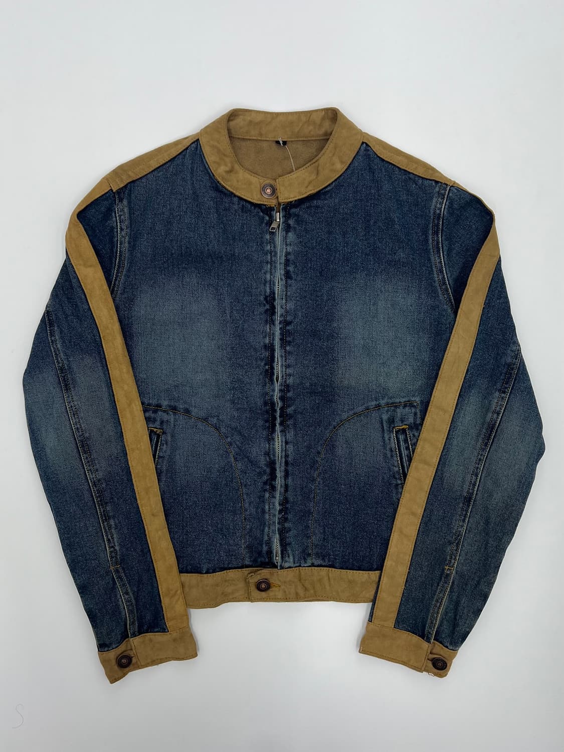 빈티지 스웨이드 디테일 데님자켓 상품이미지1