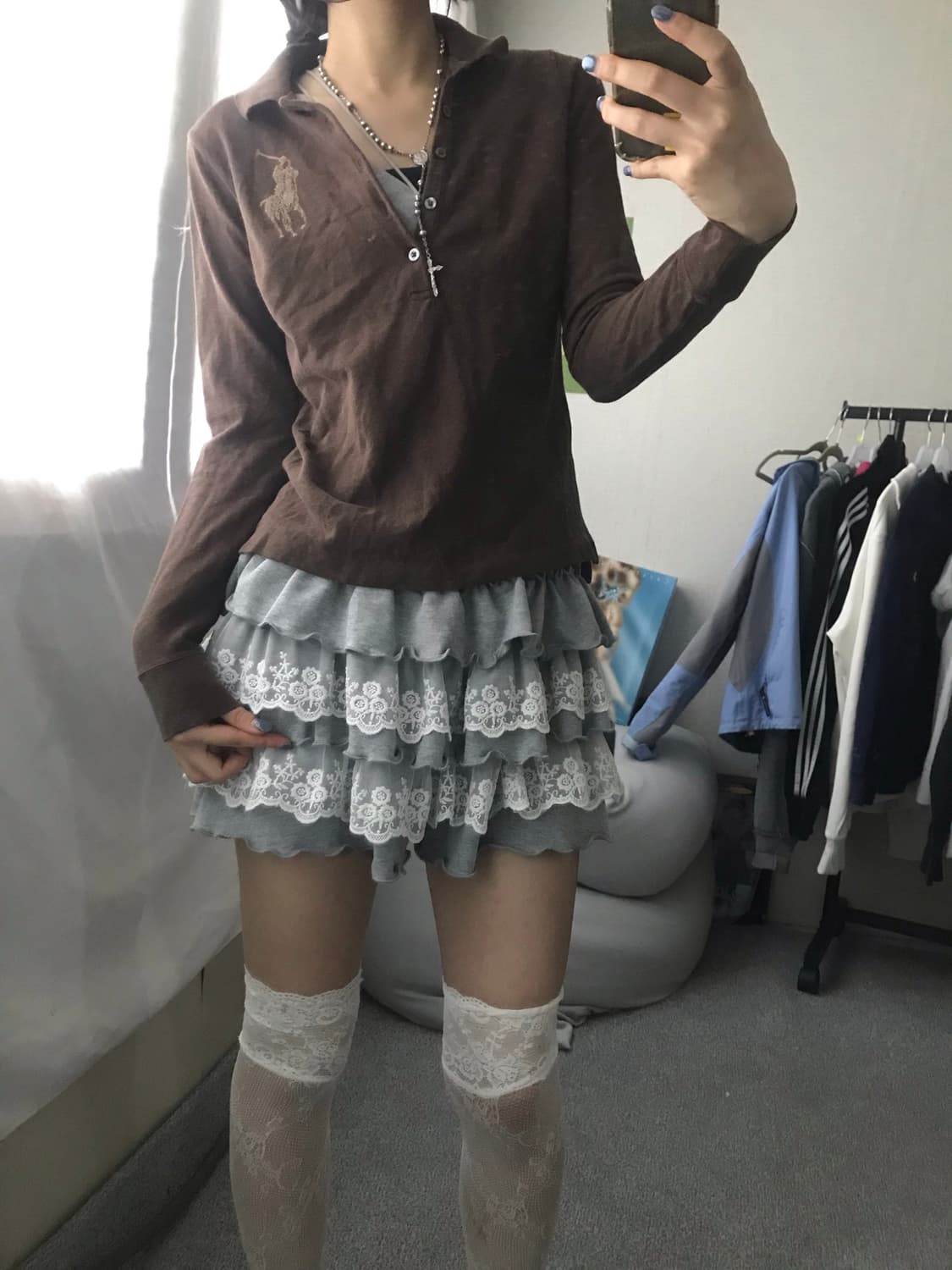 폴로 브라운 큐빅 빅포니 티셔츠 상품이미지5