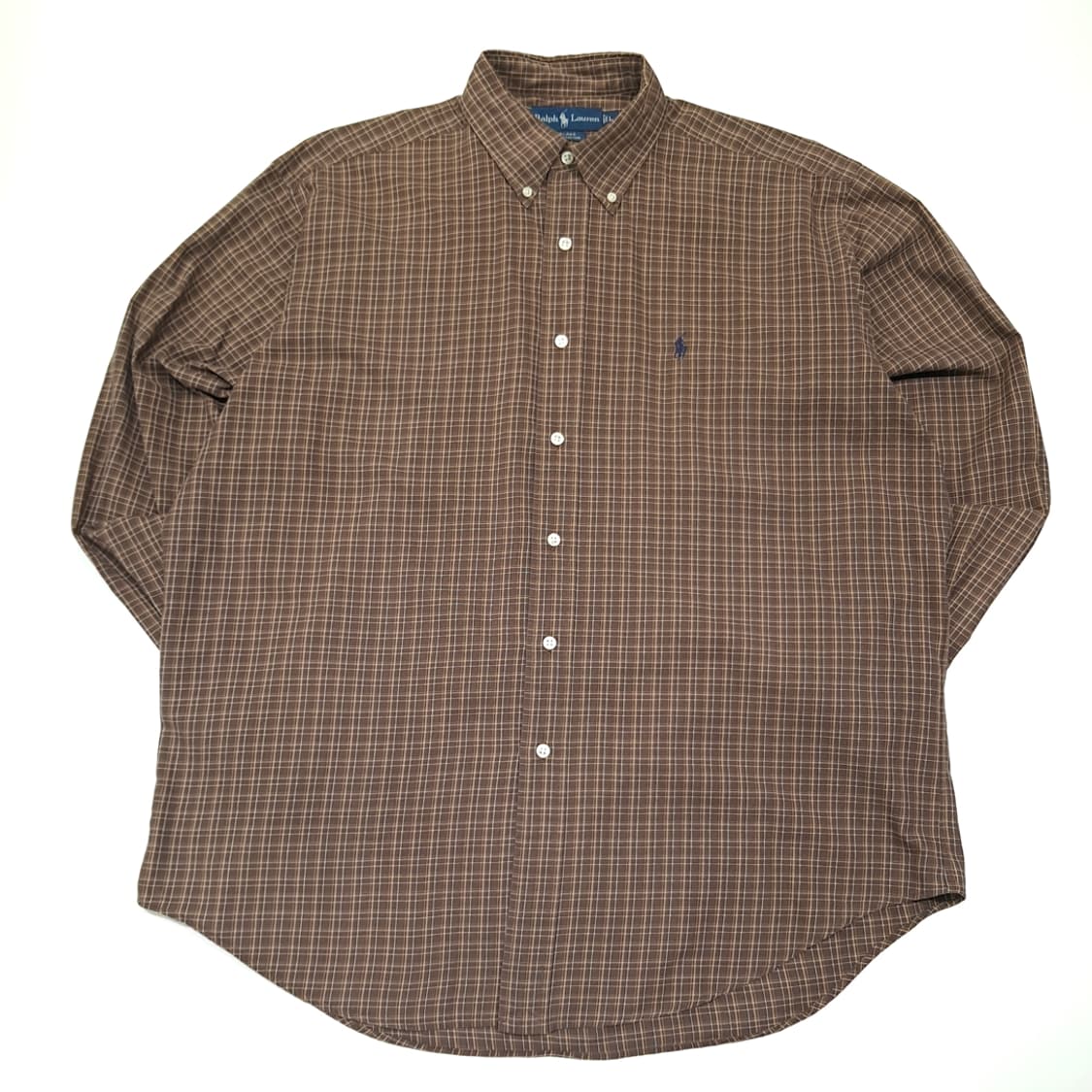 CL507 L 폴로 90s 코튼 블레이크 브라운 태터솔 체크 셔츠 남방 상품이미지1