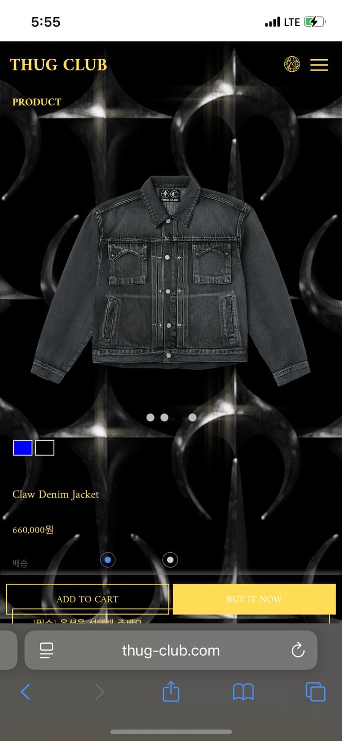 THUG CLUB 떠그클럽 데님 자켓 상품이미지1