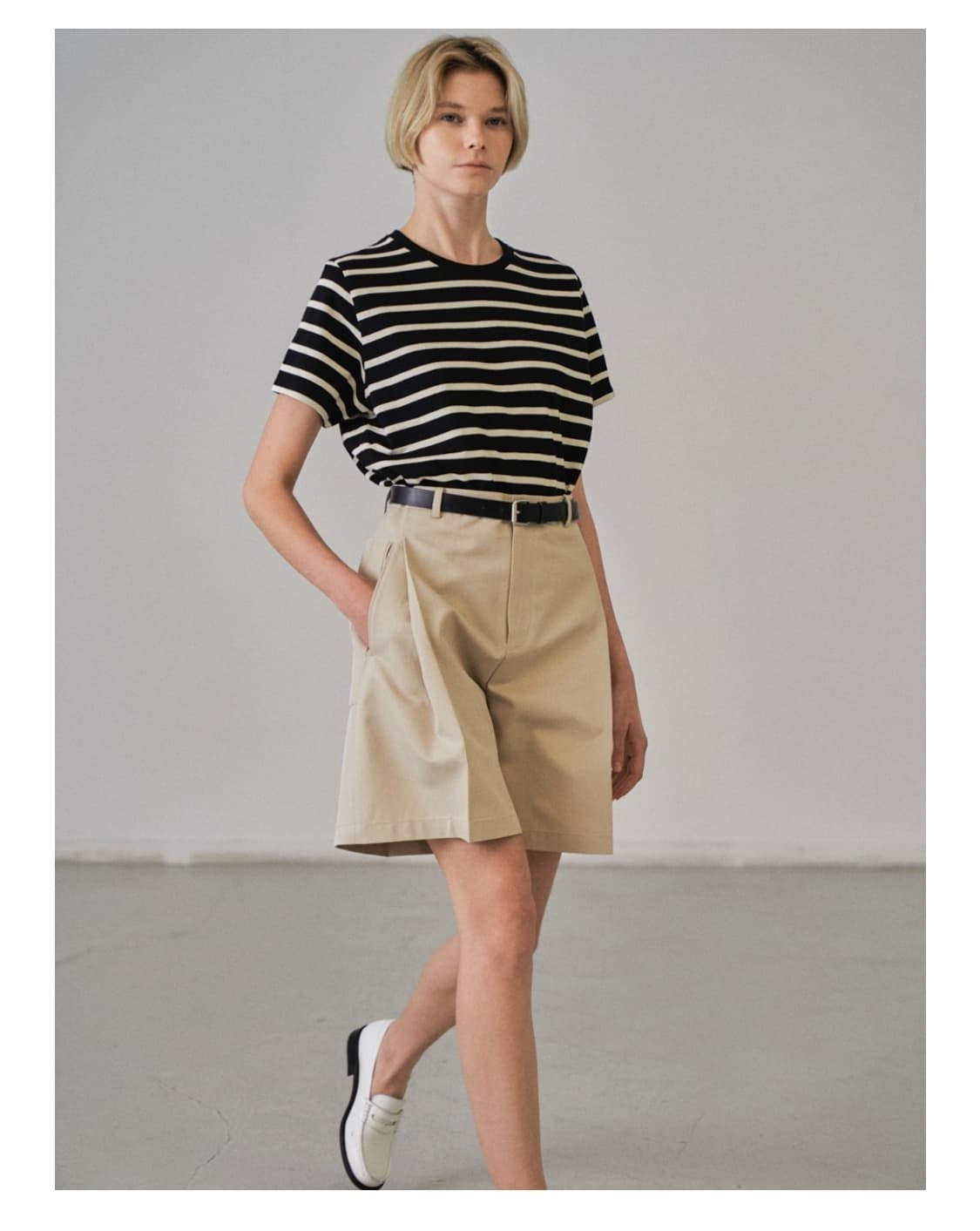 파사드패턴 코튼 스트라이프 티셔츠 S 상품이미지2