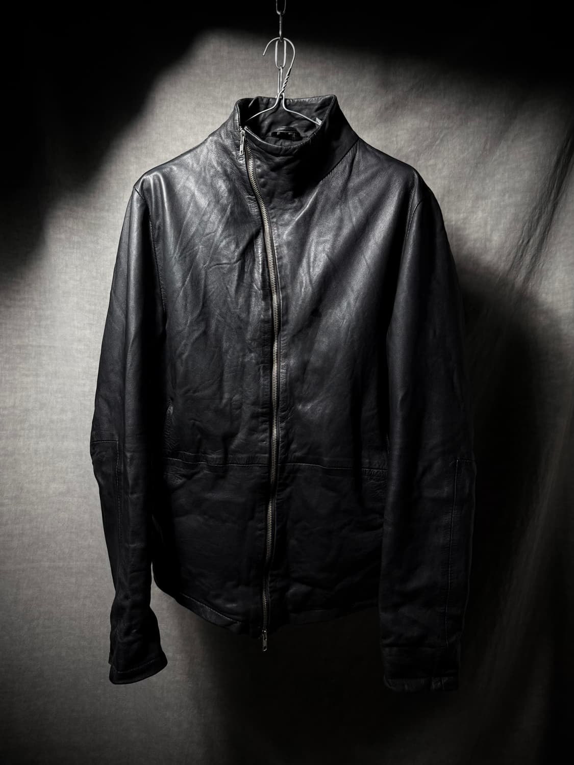 Obscur Asymmetrical Leather Jacket  상품이미지4