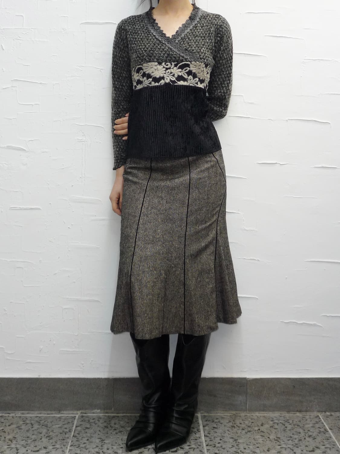 charcoal bloom knit 상품이미지4