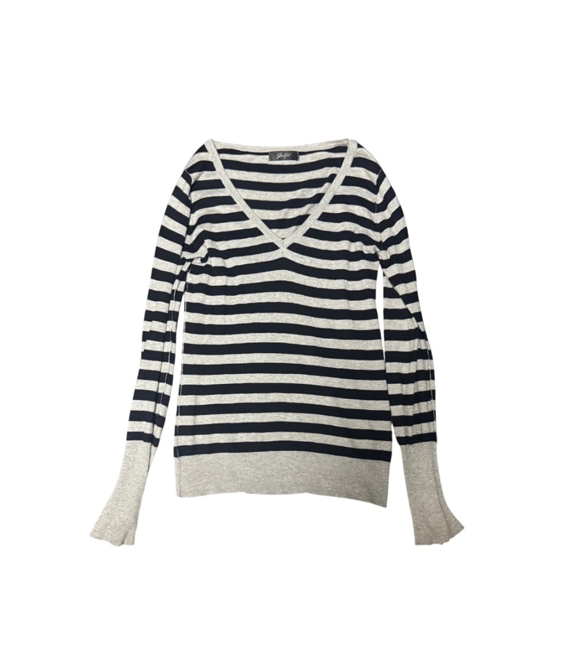 Stripe Design V-Neck Long Sleeve 상품이미지1