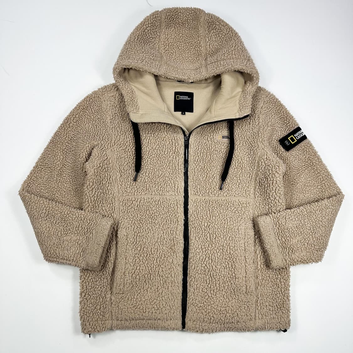 내셔널지오그래픽 베이지 후리스 후드집업 (M) 상품이미지2