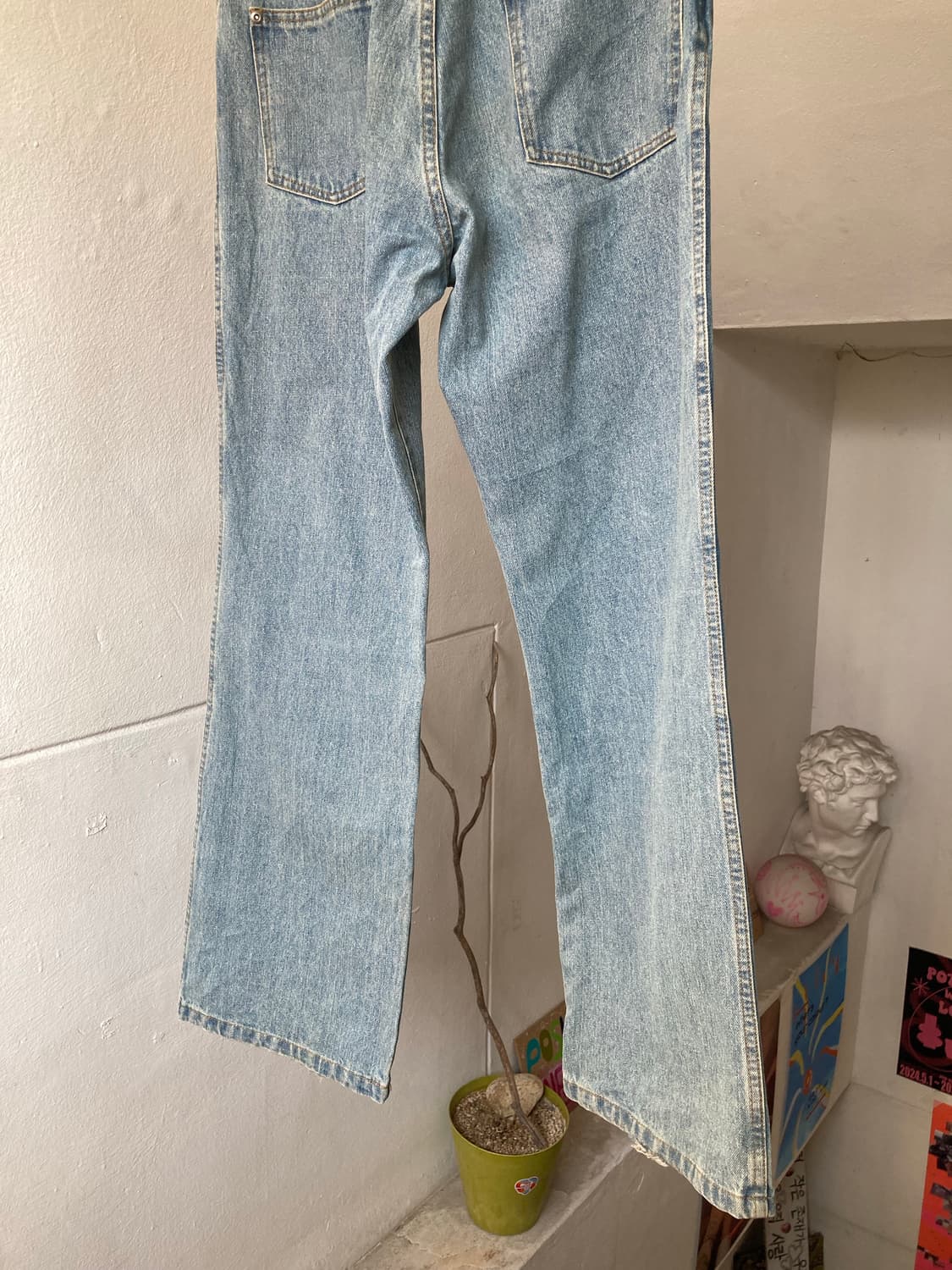 빈티지 일자 연청 데님 팬츠 상품이미지7