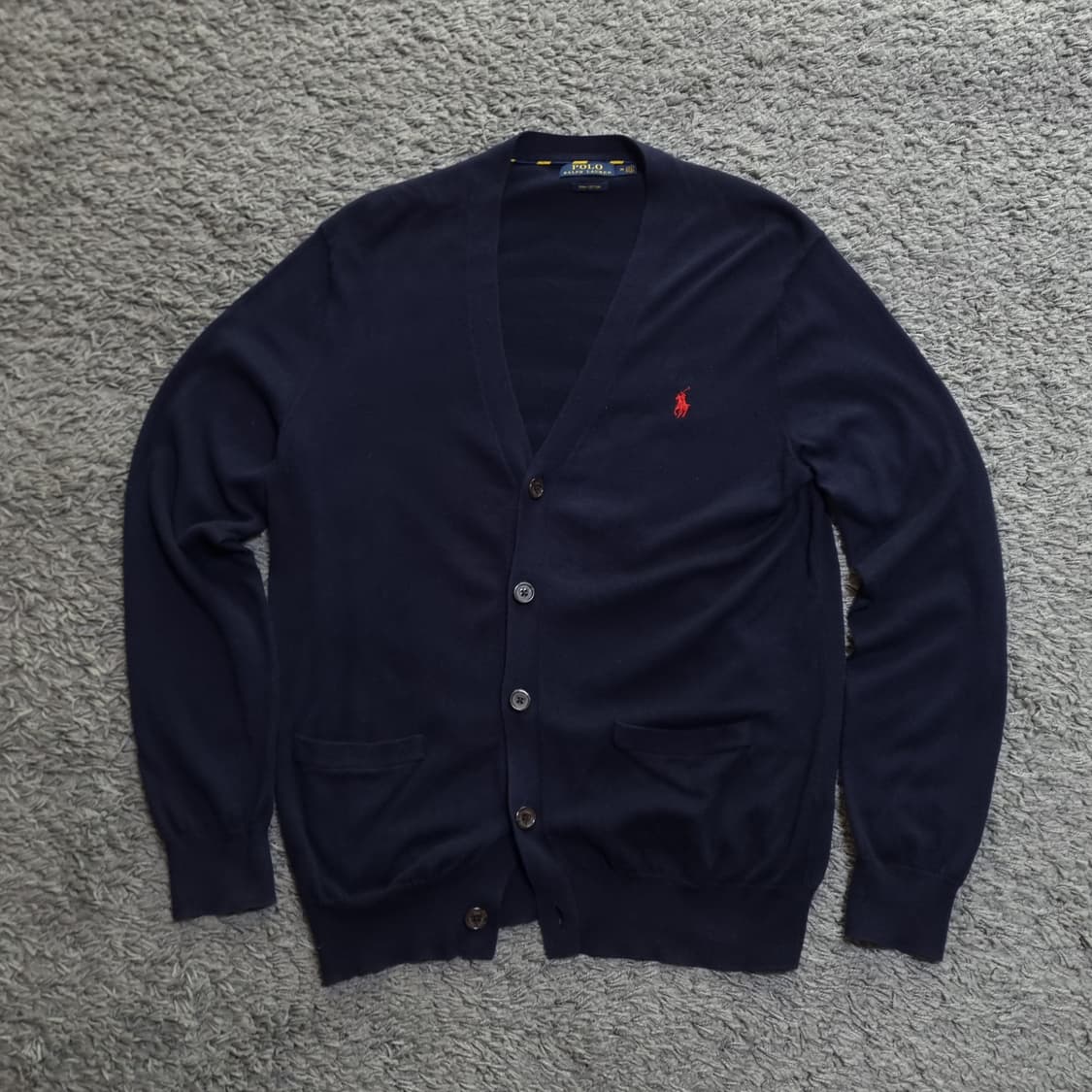 폴로 랄프로렌 포니 가디건 M 100 네이비 피마코튼 니트 긴팔 상품이미지1