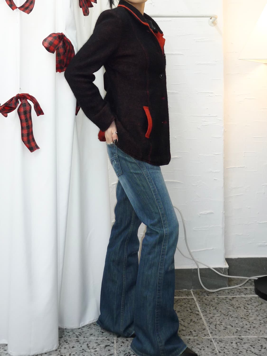 Redline black cardigan 상품이미지3