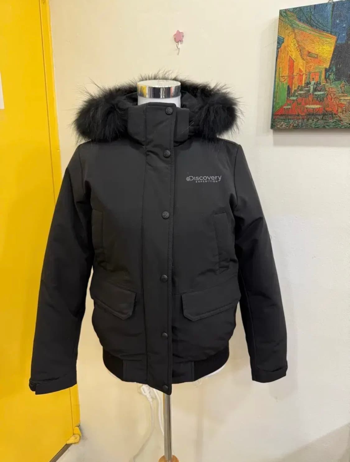 Discovery Expedition 블랙 숏 다운패딩/퍼후드/85/XS 상품이미지2