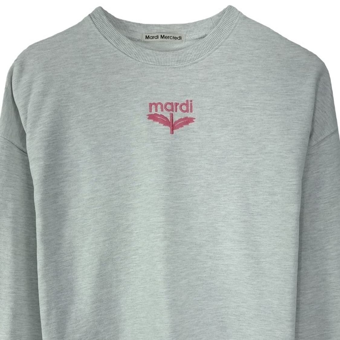 [마르디메크르디] 로고 자수 오버핏 맨투맨 그레이 M19208 상품이미지4