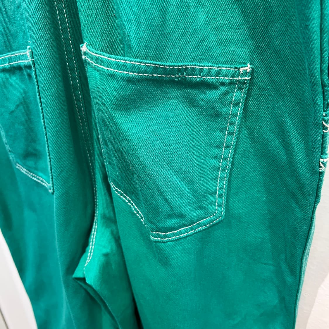 [M] 재팬빈티지 데님 오버롤 멜빵바지 그린 상품이미지6