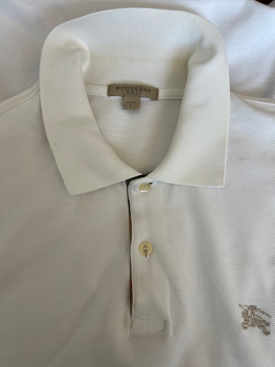 버버리 남성 화이트 PK카라티셔츠 긴팔티셔츠 상품이미지4